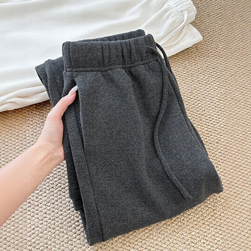 云感糯米裤 软糯舒服 仿羊绒阔腿裤女冬季松紧腰加绒高腰休闲裤