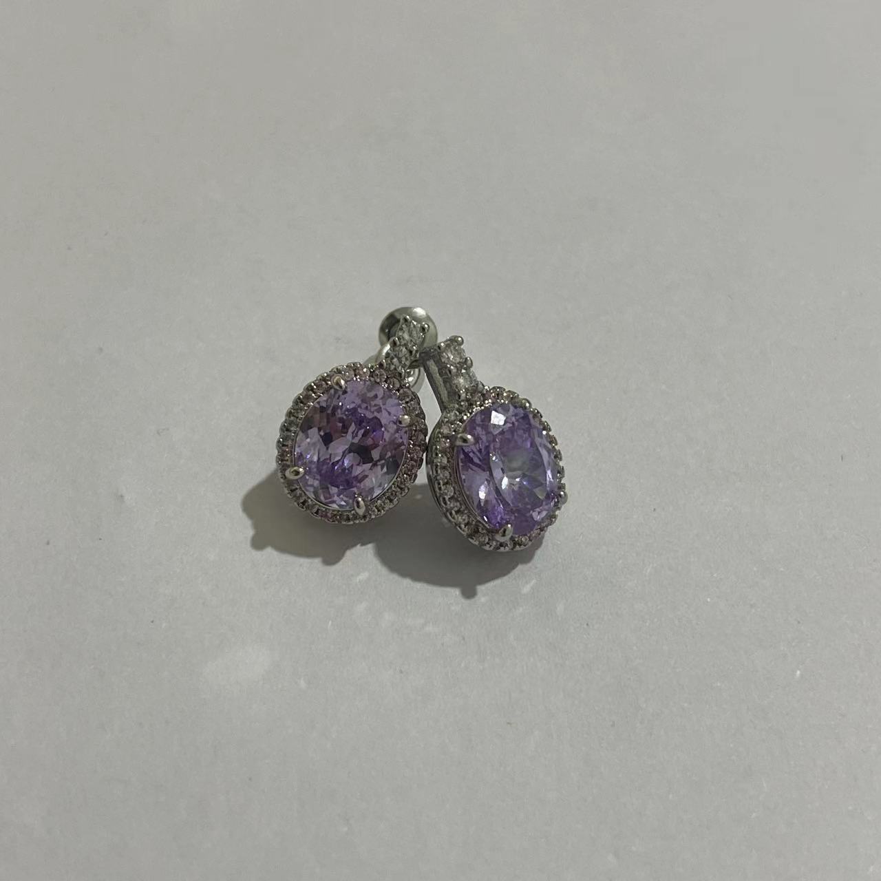 臻选戒指 经典百搭设计紫色耳钉ABT23