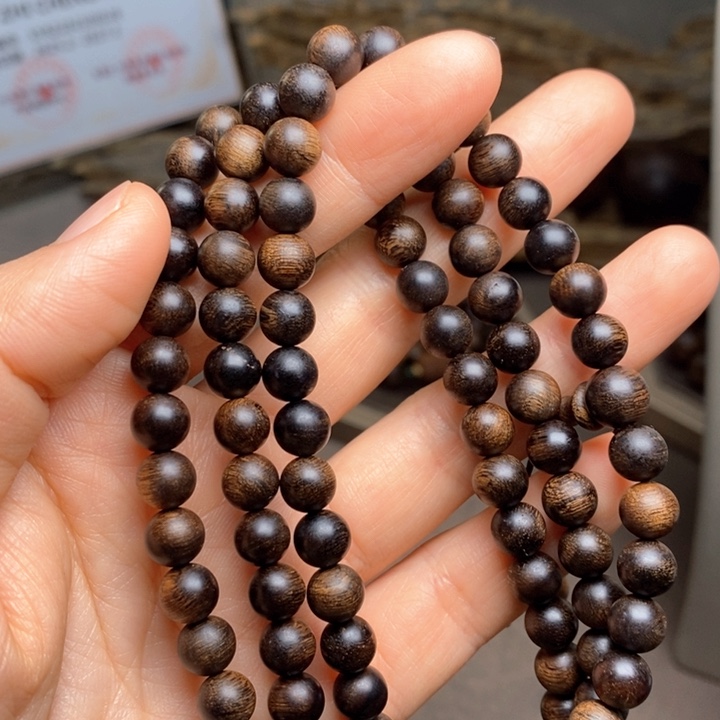 手串沉香越南芽庄紫棋瘤疤0.6×108