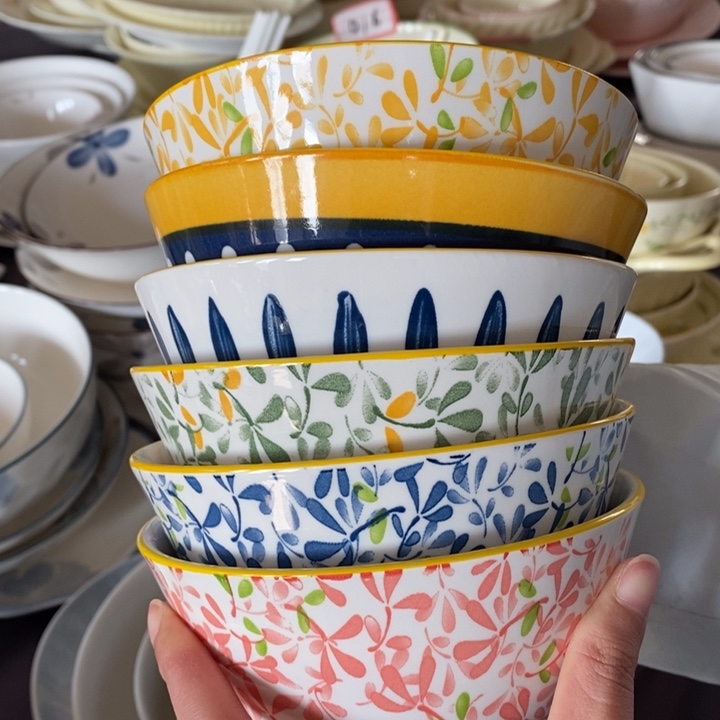 瓷六个斗笠碗，福利不退不换