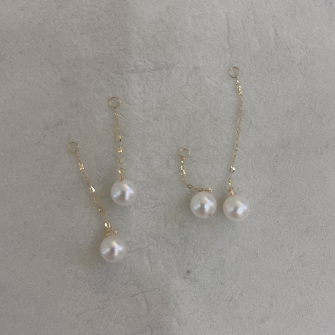 耳饰18K金镶嵌淡水珍珠