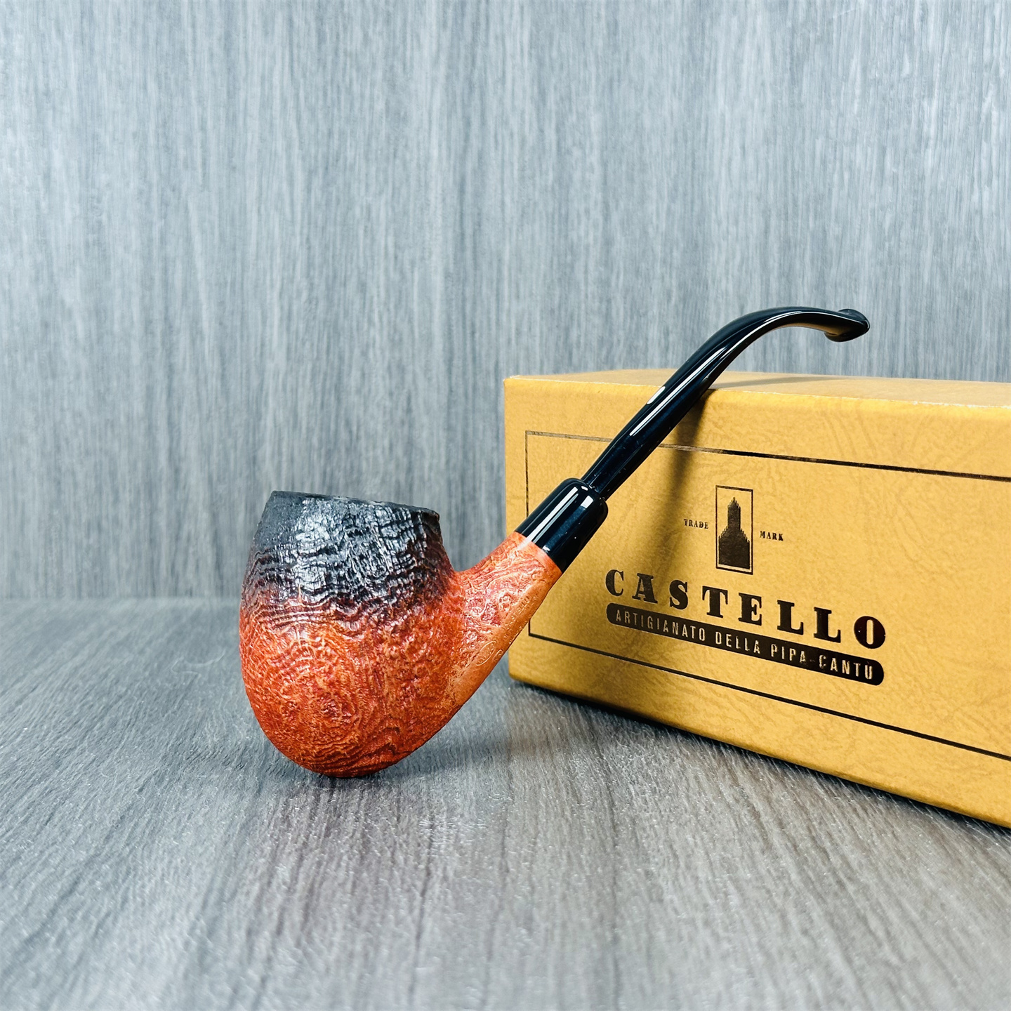  意大利Castello卡斯特罗手工石楠木烟斗 老古董2K渐变色叼斗