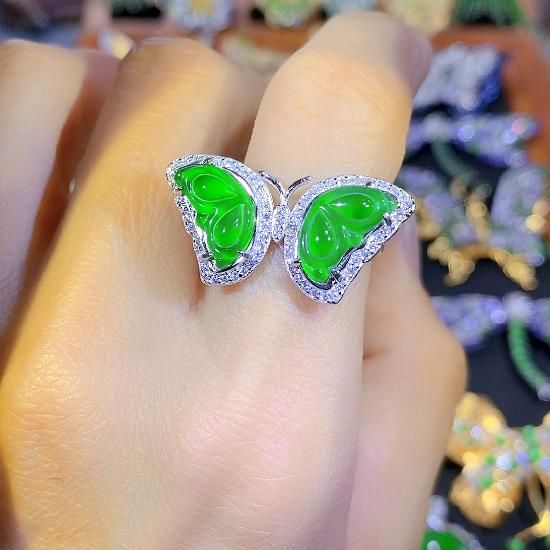 吊坠(不含链)银S925镶嵌翡翠