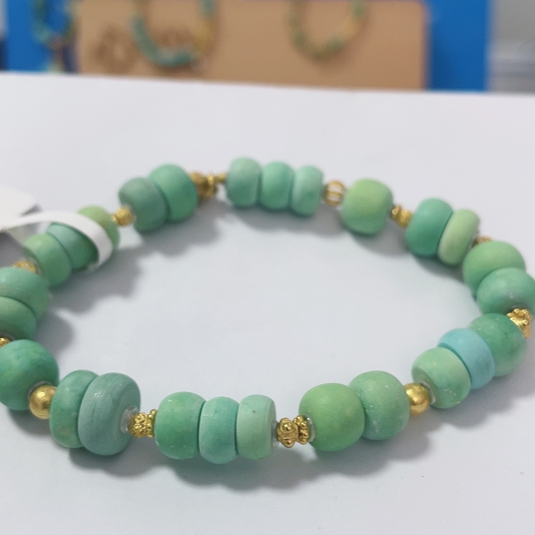 绿松石珠宝奇石18K金镶嵌