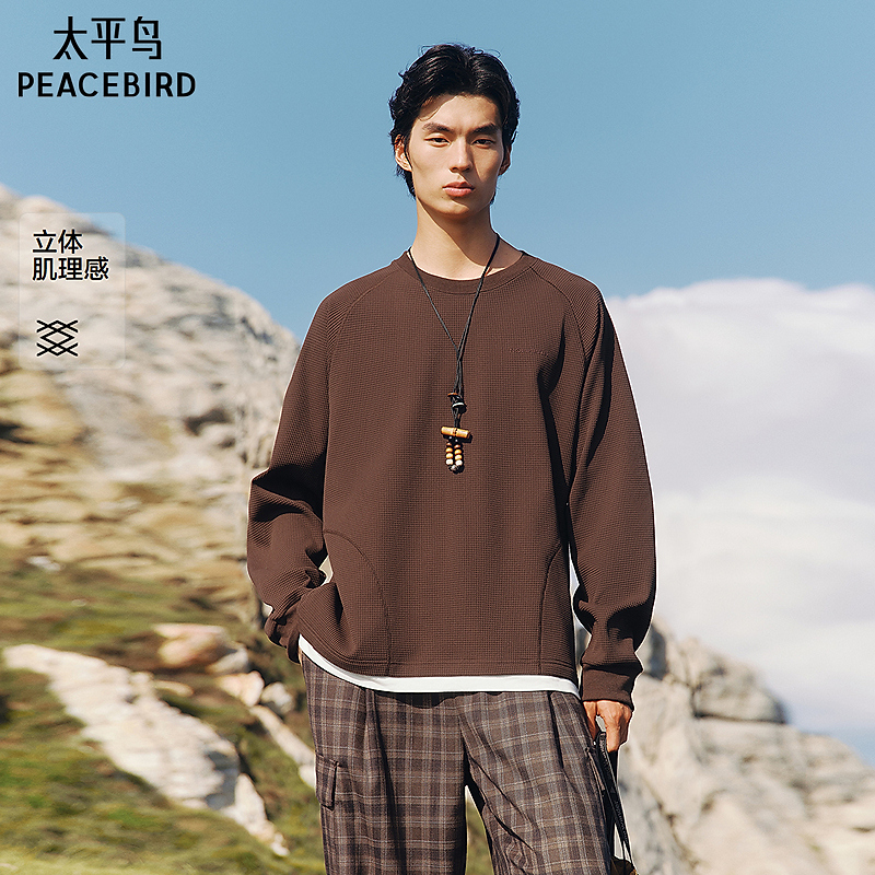 【商场同款】太平鸟男装 潮流宽松秋季肌理感卫衣男B2CRF3212