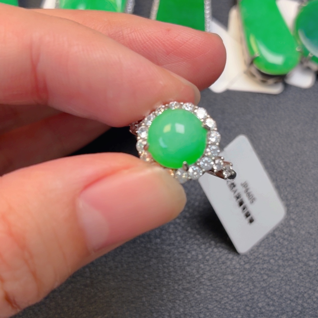 翡翠银S925镶嵌吊坠(不含链)戒指