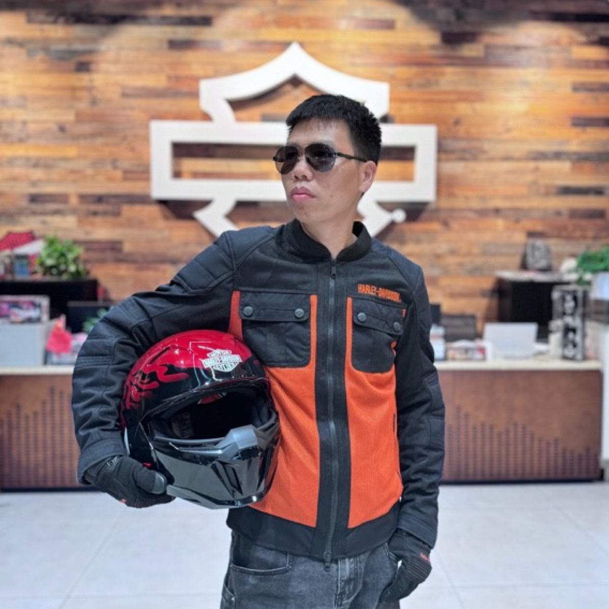 哈雷戴维森男士夹克摩托车网眼骑行服外套透气通风97192-23VM