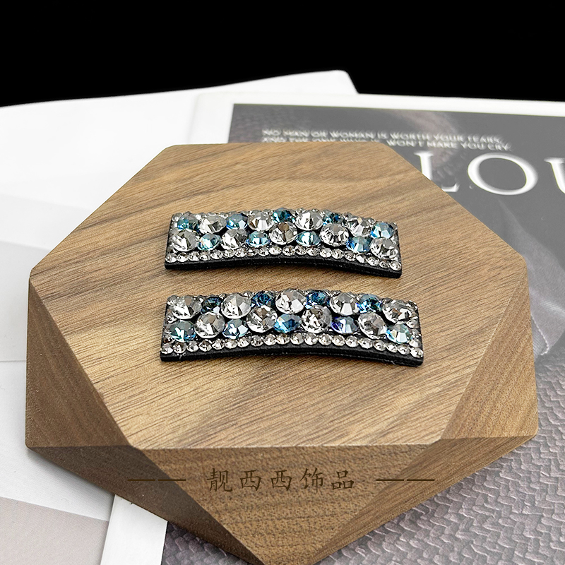 【LXX靓西西】564 满钻BB夹休闲方形5厘米碎发夹一对装