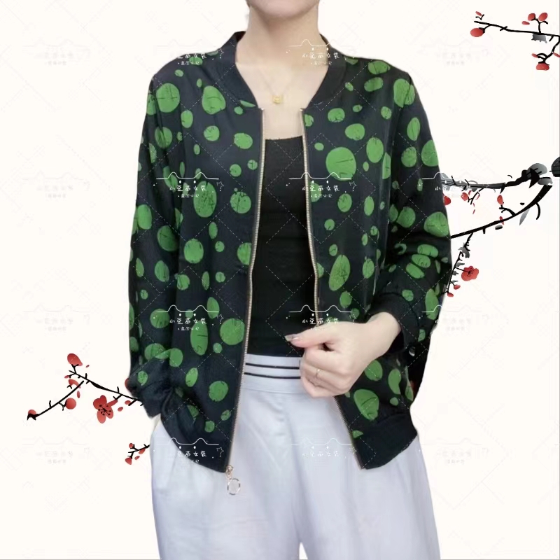 【福利品】外套开衫百搭洋气气质妈妈装图案女士短外套立领显瘦