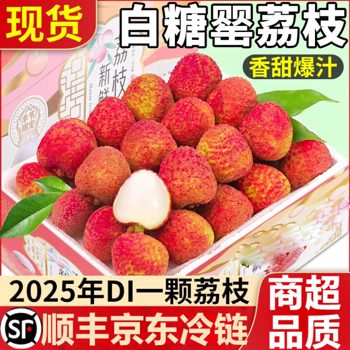 【顺丰/京东冷链随机发】S广东新鲜现摘爆甜白糖罂荔枝水果现货现发