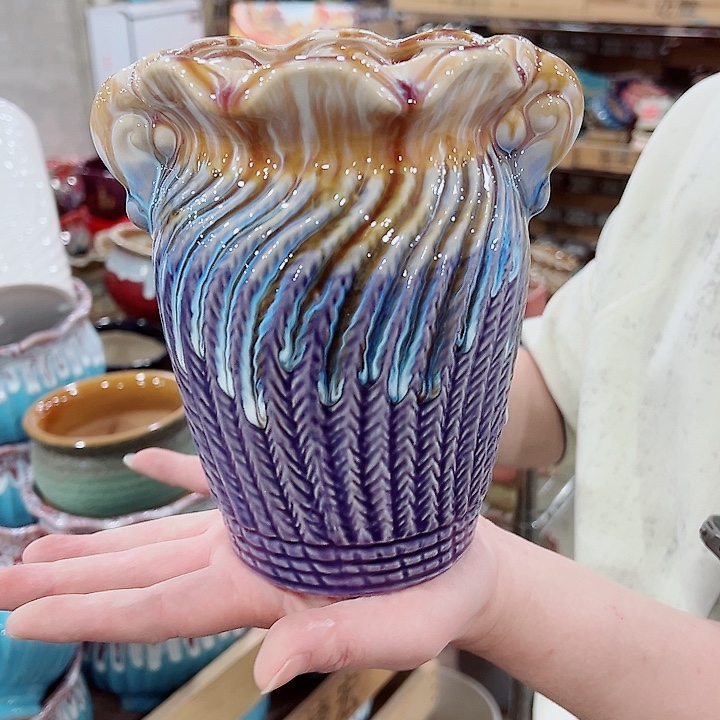 有孔，凑单福利满10元发货陶瓷多肉花盆！