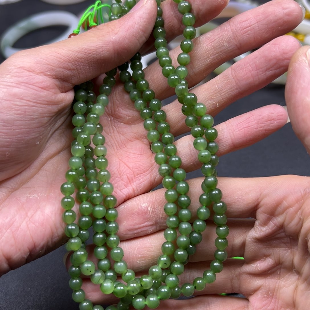 和田玉颈饰未镶嵌碧玉108多样性拍一发一