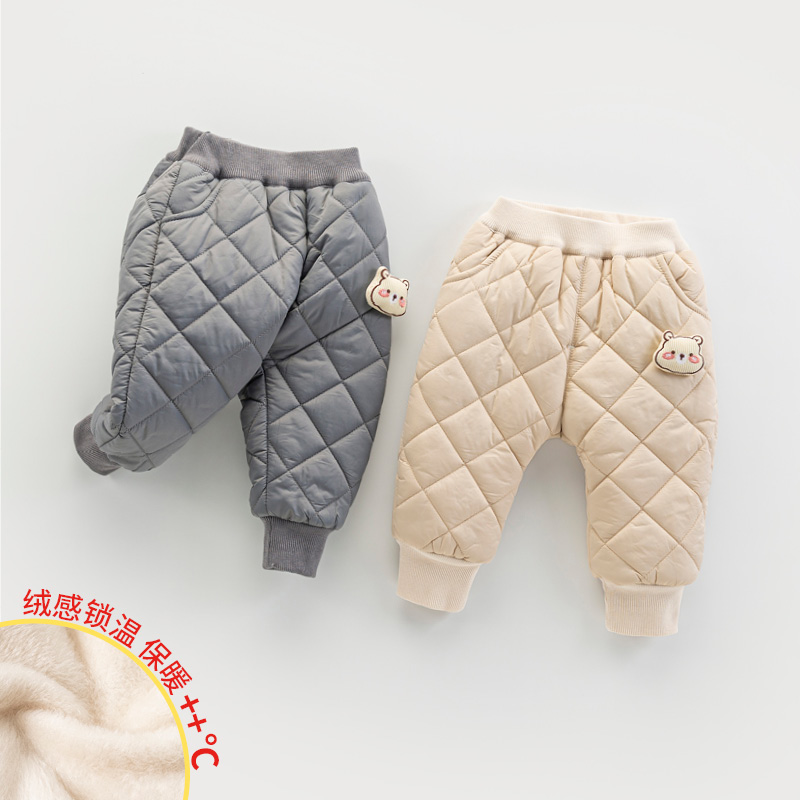 宝宝棉裤冬季男女小童裤子夹棉加厚幼儿罩裤大pp婴儿田鸡裤冬5117