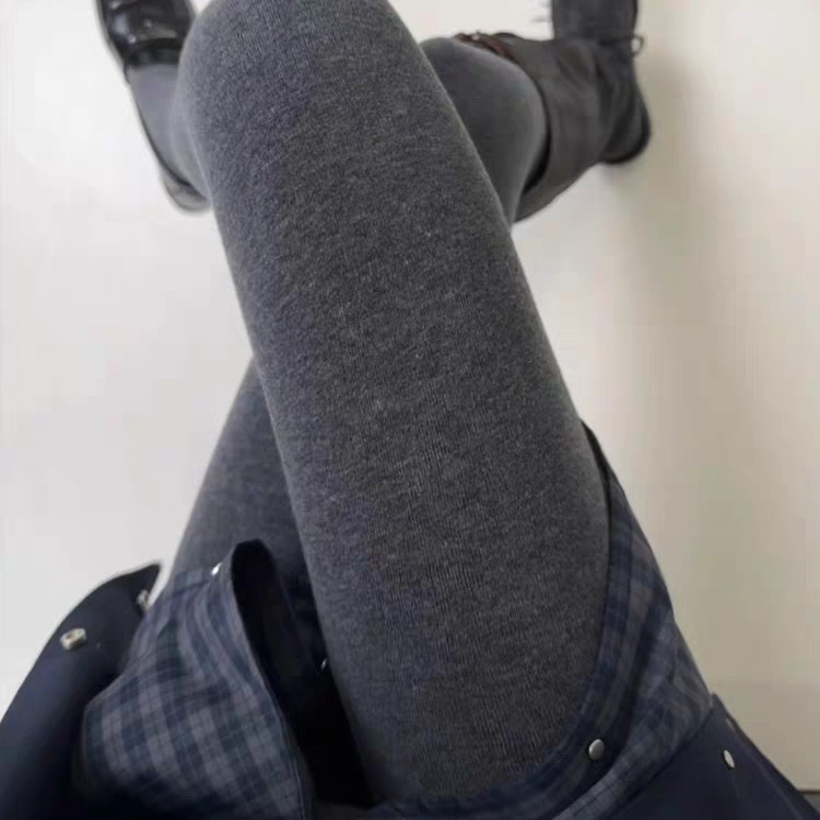 保暖连裤袜女冬款加厚加绒微压显瘦烟灰色外穿踩脚纯色打底袜
