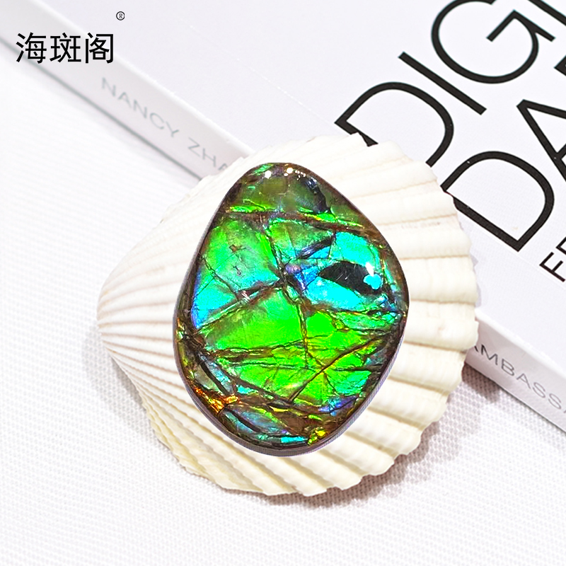 【海斑阁】天然加拿大斑彩宝石有机宝石收藏树脂覆膜裸石DLS-25246