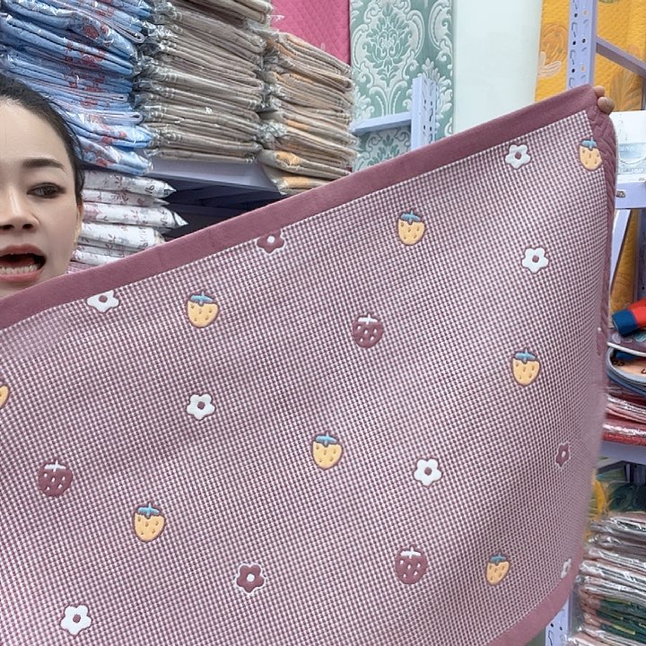 棉豆沙色小草莓棉