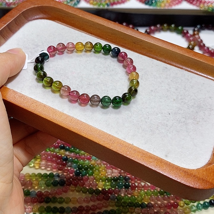 碧玺手链未镶嵌天然碧玺6.8毫米