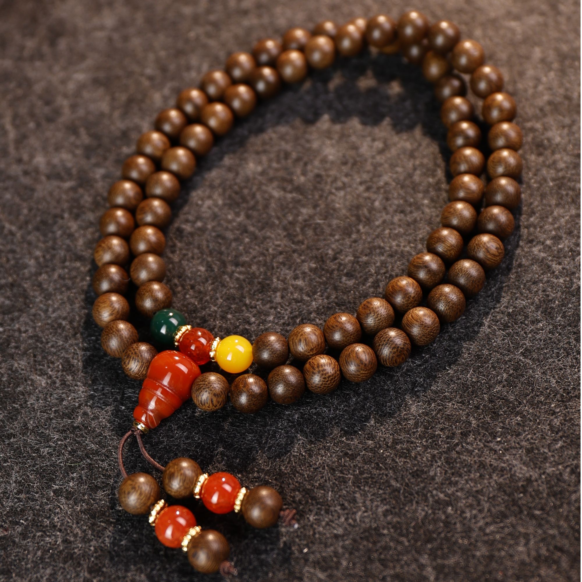 沉香沉水越南芽庄白棋心髓料08MM三圈设计款 FXWH0078