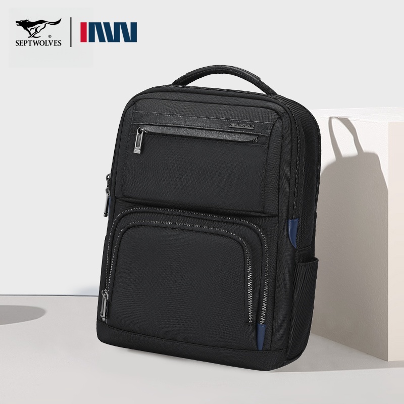 七匹狼时尚背包男士商务双肩包2025新款男多功能大容量电脑包通勤