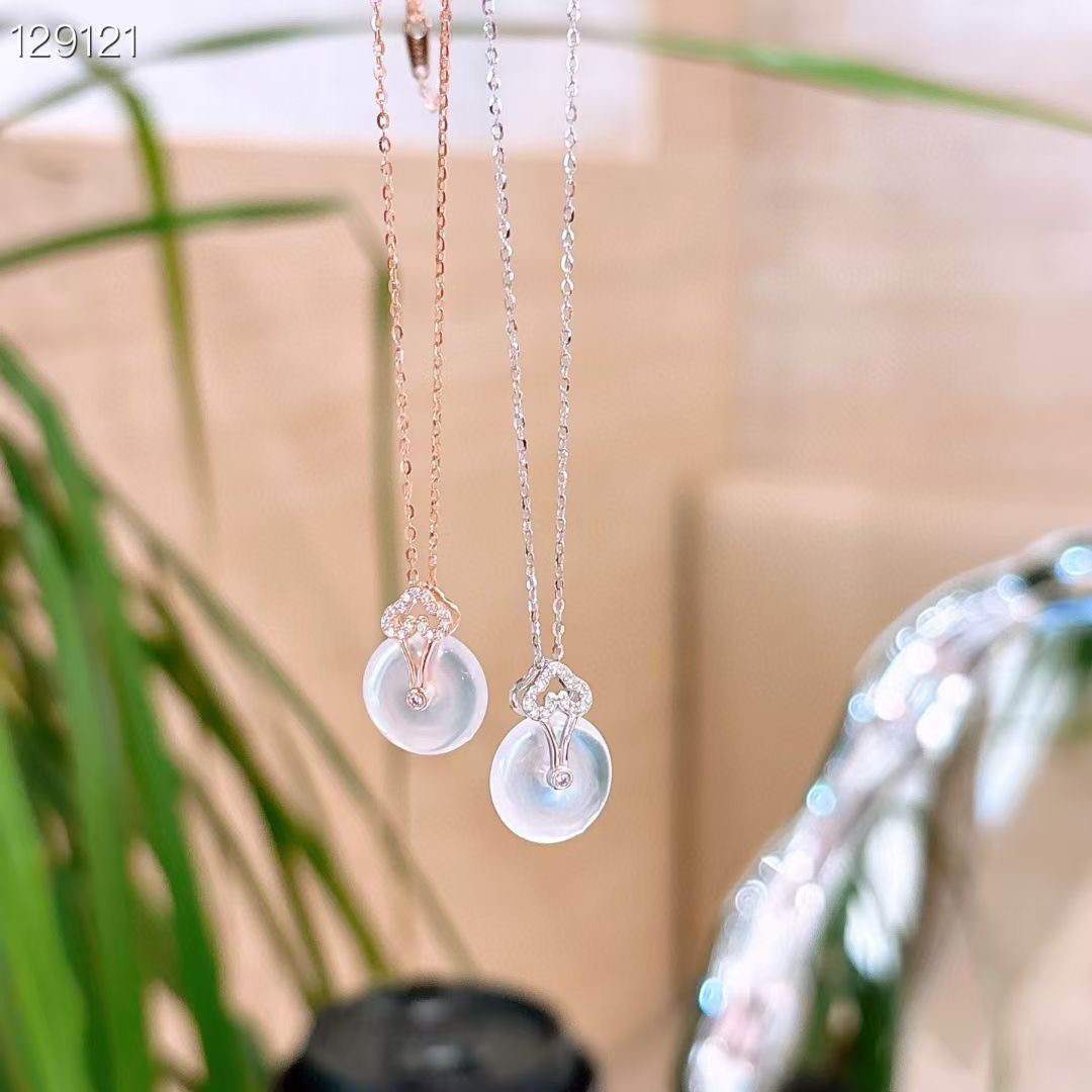 链子925银 s925银饰项链 蝶恋平安扣项链女新中式轻奢小众温柔锁