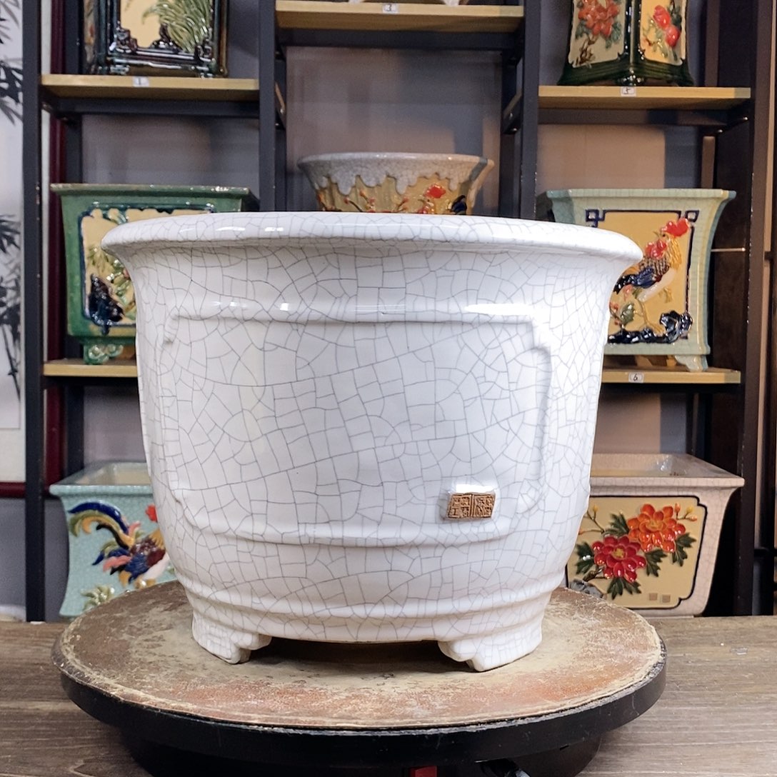 紫砂花盆蓝****033。          