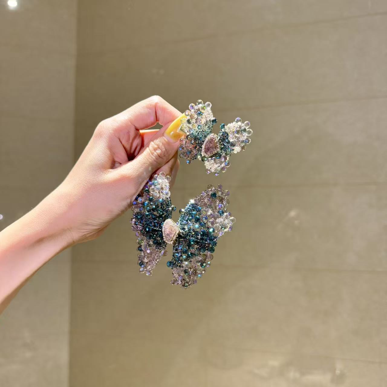 【莫奈海之星】绿凝露系列边夹原创设计气质优雅日常经典款