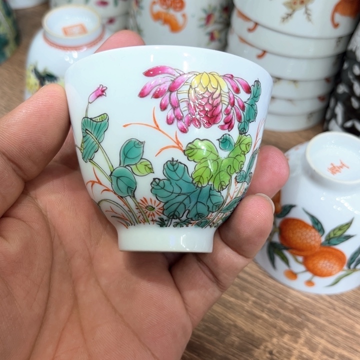 纯手绘精品盖碗杯