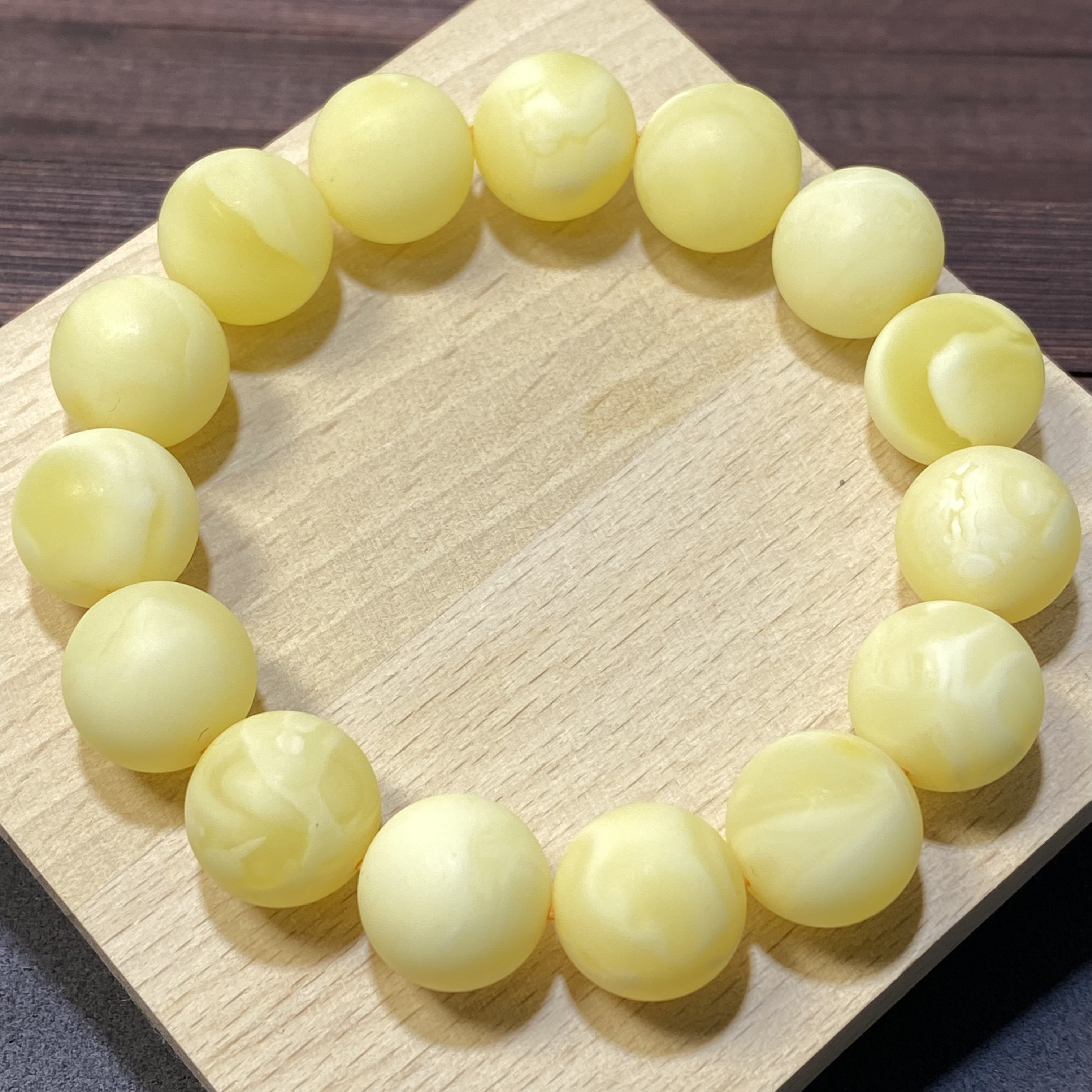 【亿轩珠宝】香珀圆珠单圈素串15mm+