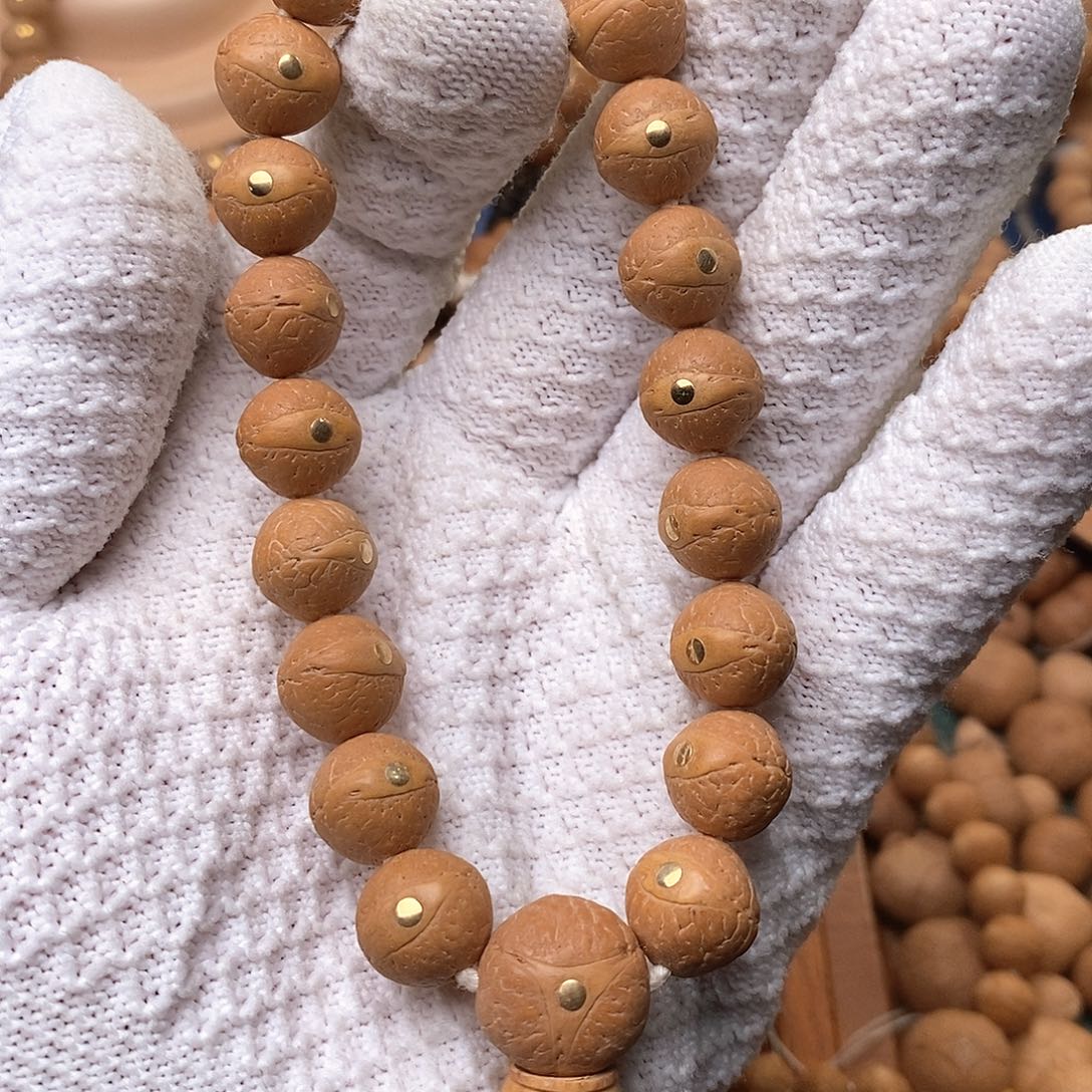 凤眼菩提手串镶嵌铜钉12.5