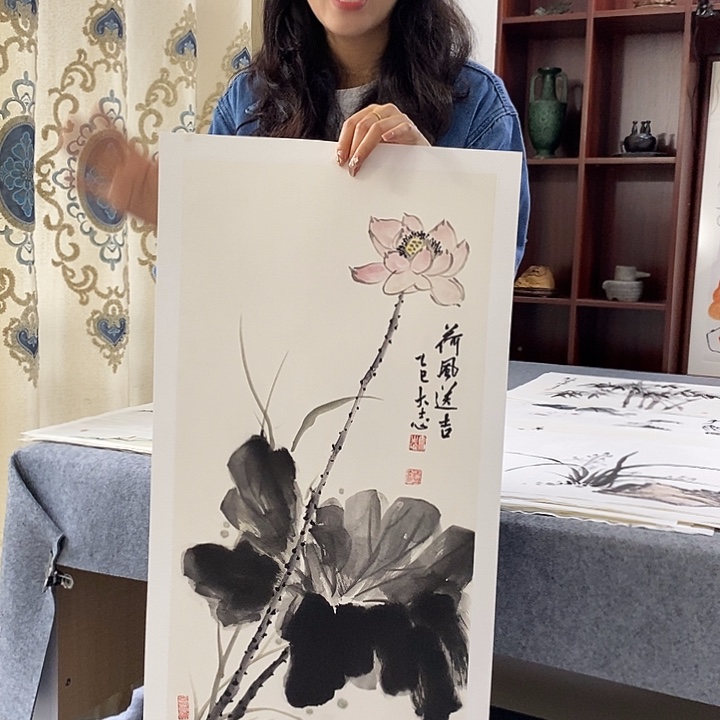 国画纯手绘国画写意作品34*68