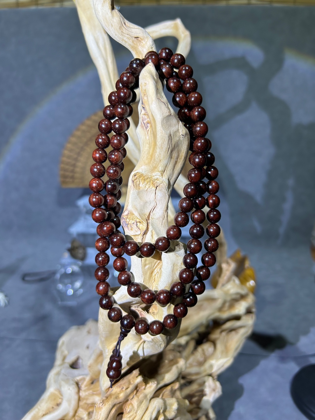 印度小叶紫檀手串满星0.8*108颗多圈念珠手串