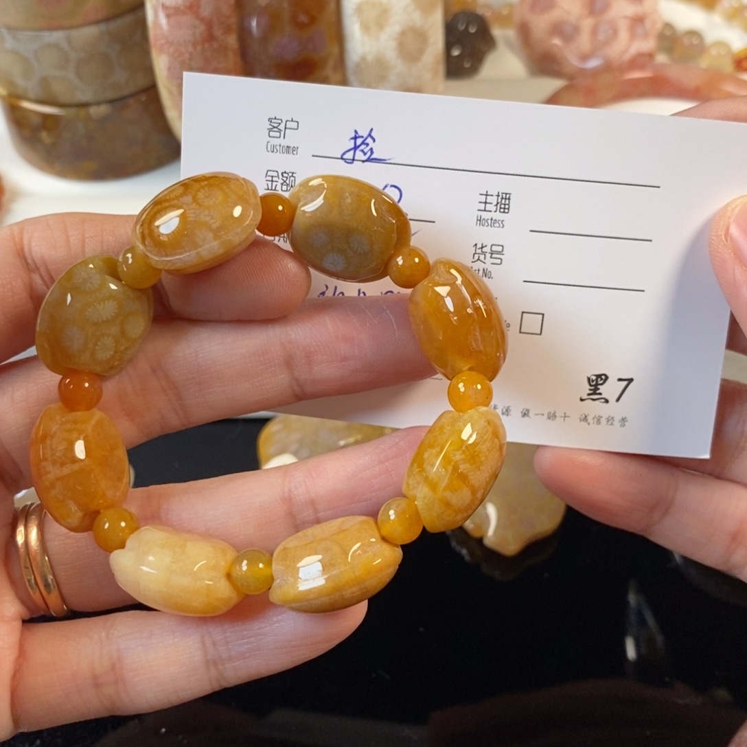 捡****硅化珊瑚（珊瑚玉）未镶嵌手串