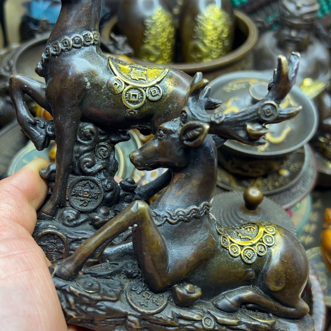 铜摆件欢迎欢迎你