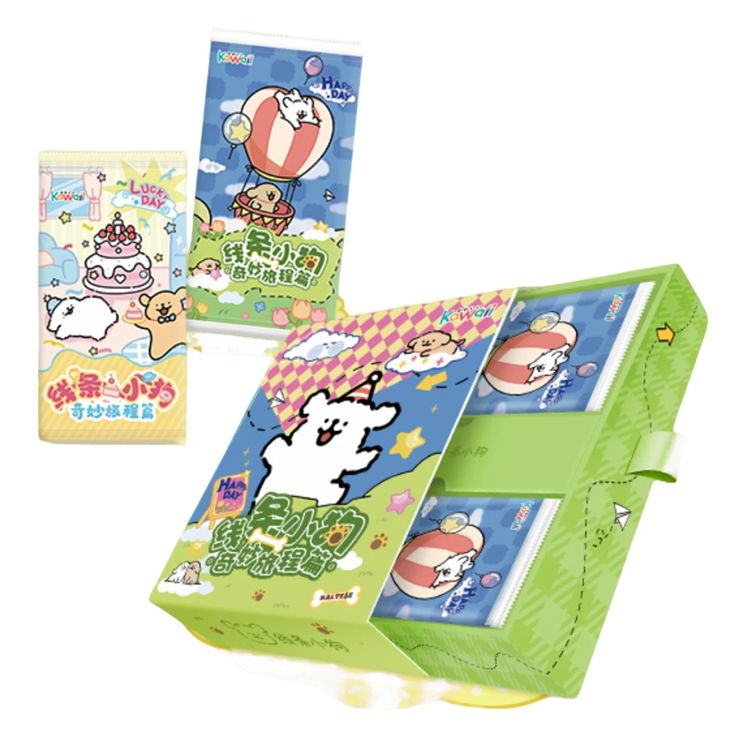 欧【拆盒】kawaii 线条小狗第一弹收藏卡牌潮玩盲盒（拆卡）