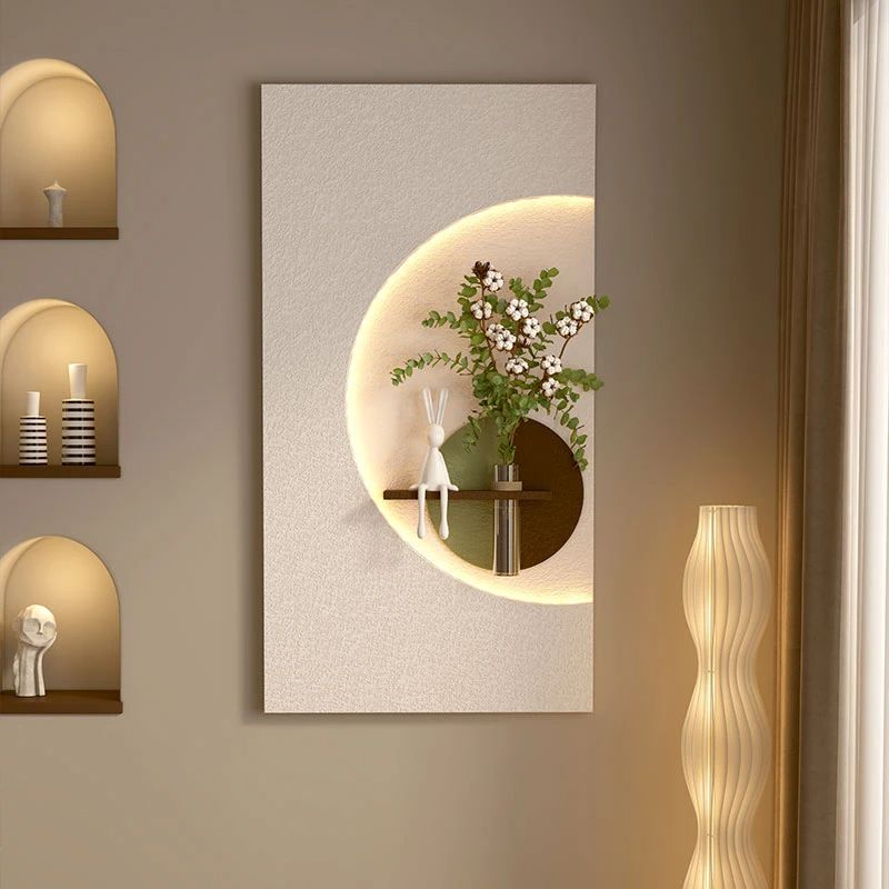 现代简约玄关装饰画水培绿植实物立体肌理砂岩画客厅走廊过道挂画