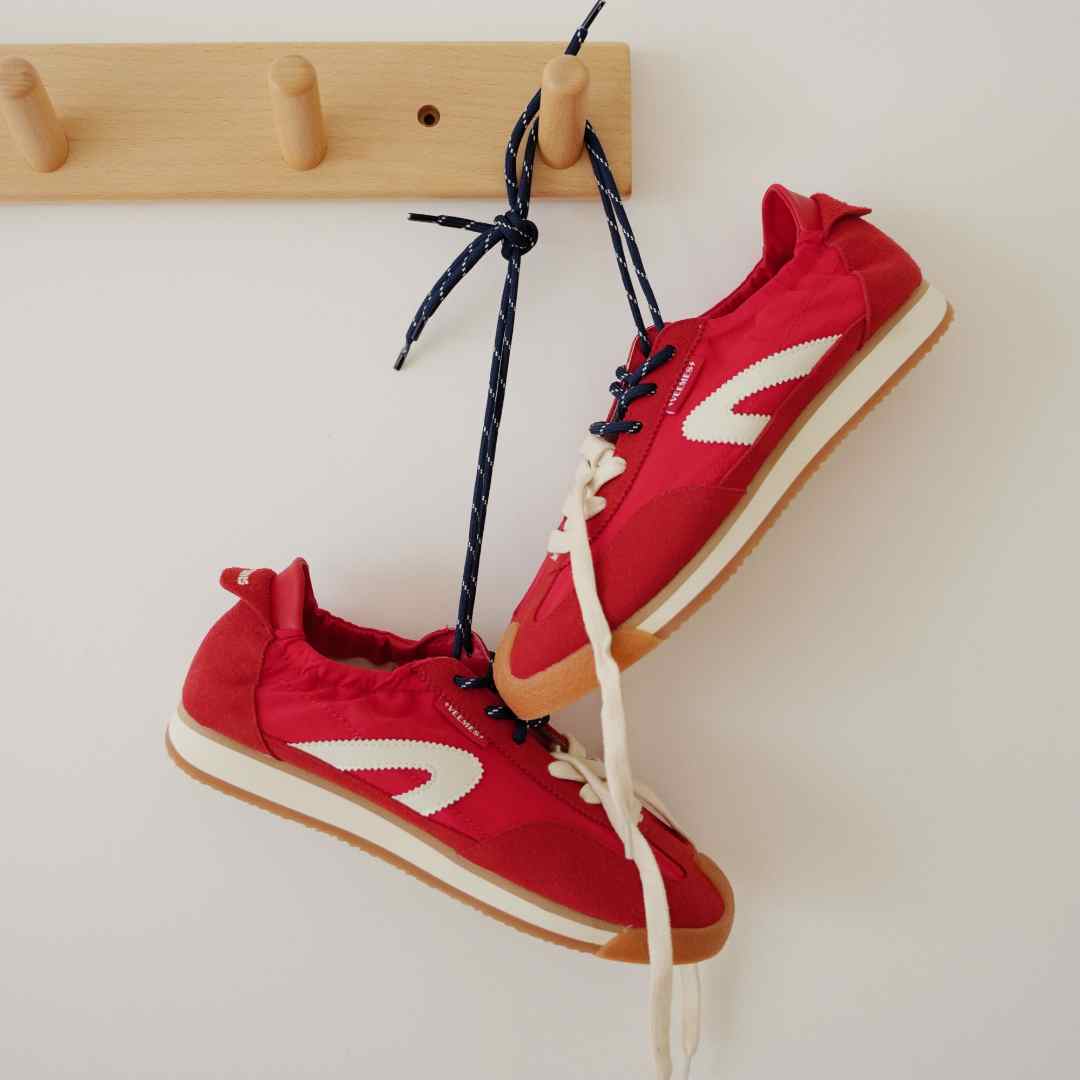 VEEMES双鞋带时尚休闲鞋潮鞋日系德训鞋低帮拼色复古小众可两穿