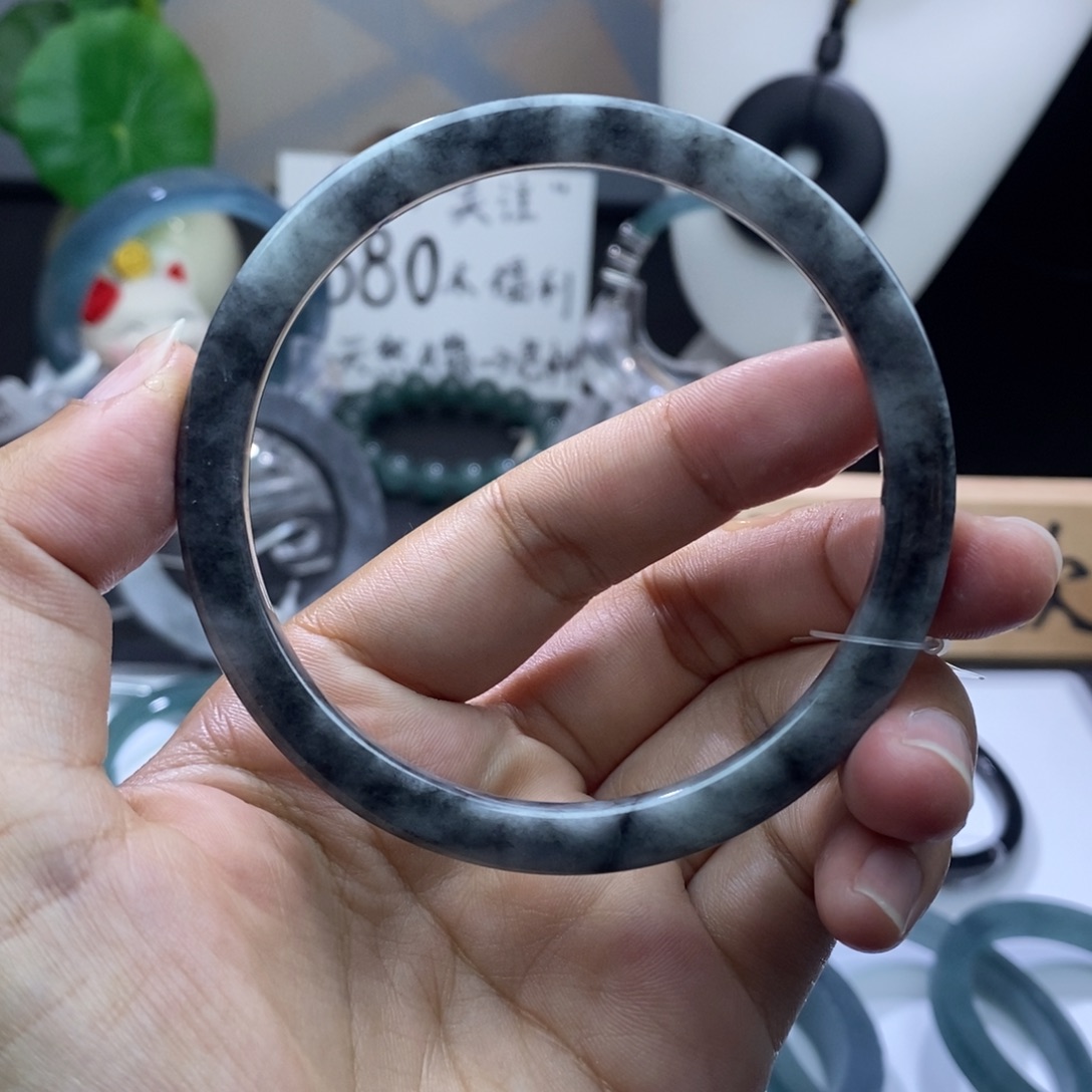 定制翡翠未镶嵌成品买断水墨乌鸡61