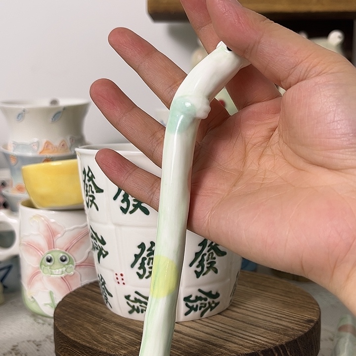 豆***儿手工艺品琉璃小吸管空气青蛙陶瓷