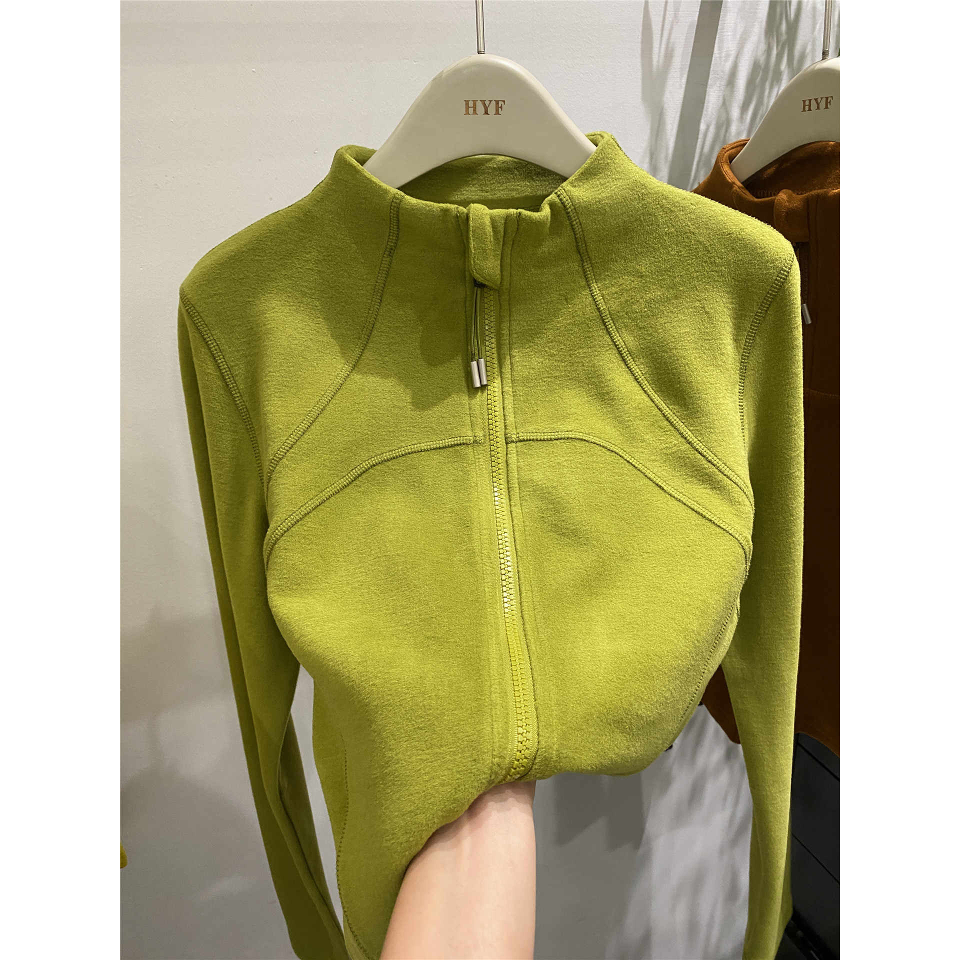 奥特莱斯~清仓撤柜欧货德绒立领开衫卫衣女秋冬加厚保暖修身上衣