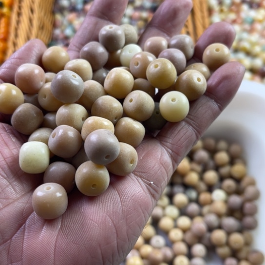 白玉菩提吊坠精品13-12淤泥紫桶珠60颗