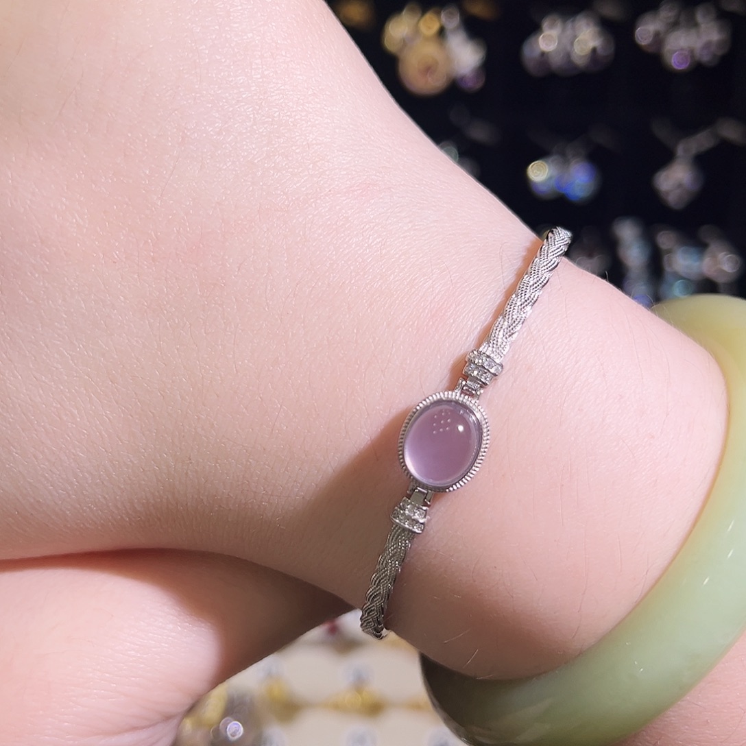 嗷***奖萤石银S925镶嵌手链