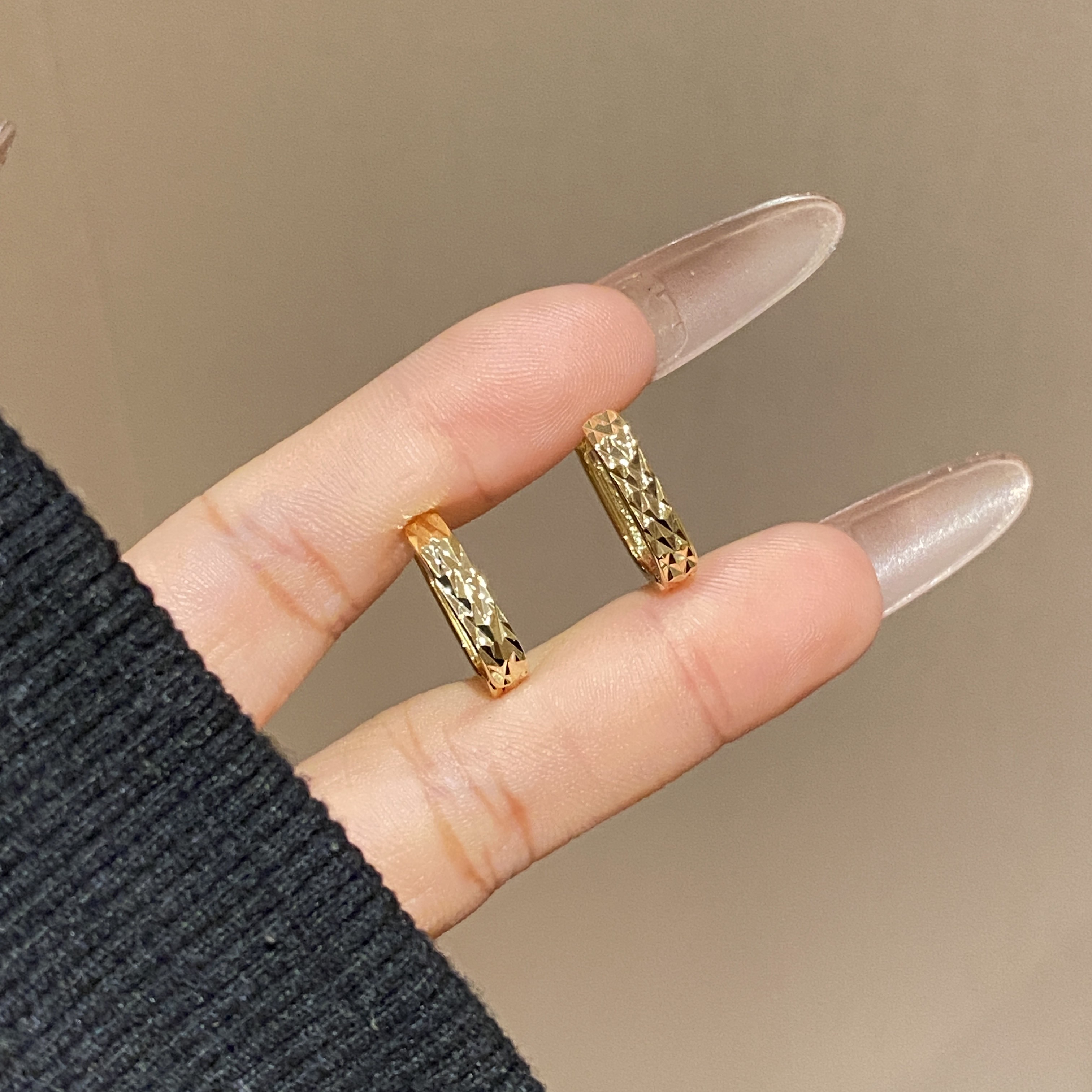  【碎碎冰】车花重工气质简约日常耳环A3887