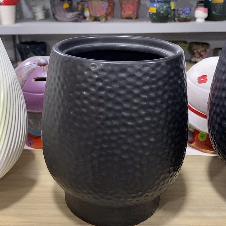 陶盆有孔 瑕疵针孔漏釉介意勿拍外口 13外高19