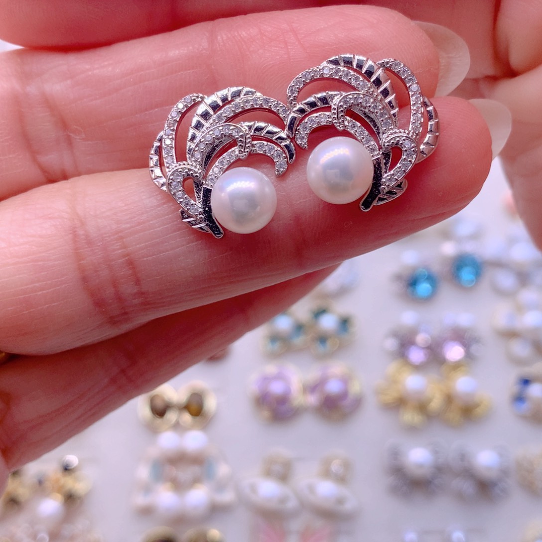 耳饰合金淡水珍珠