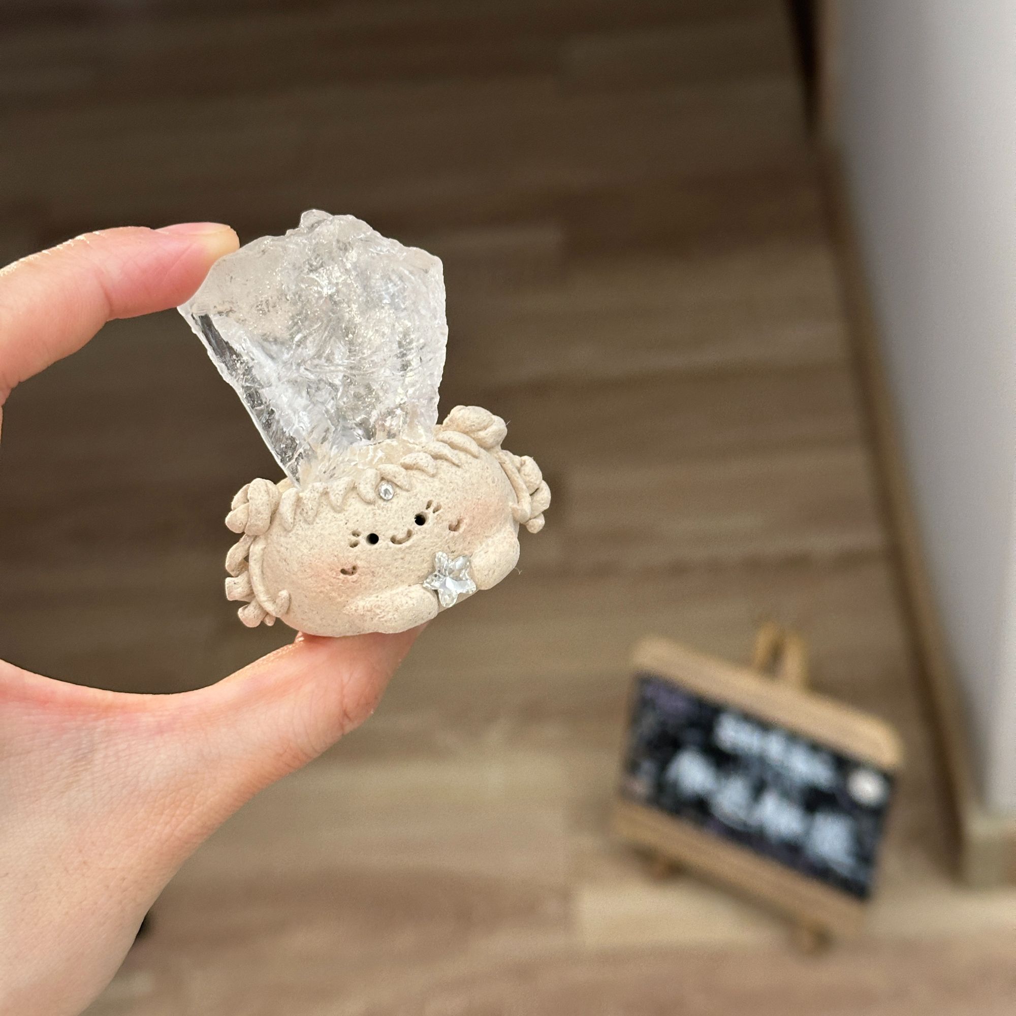 水晶小豆丁可爱白水原石