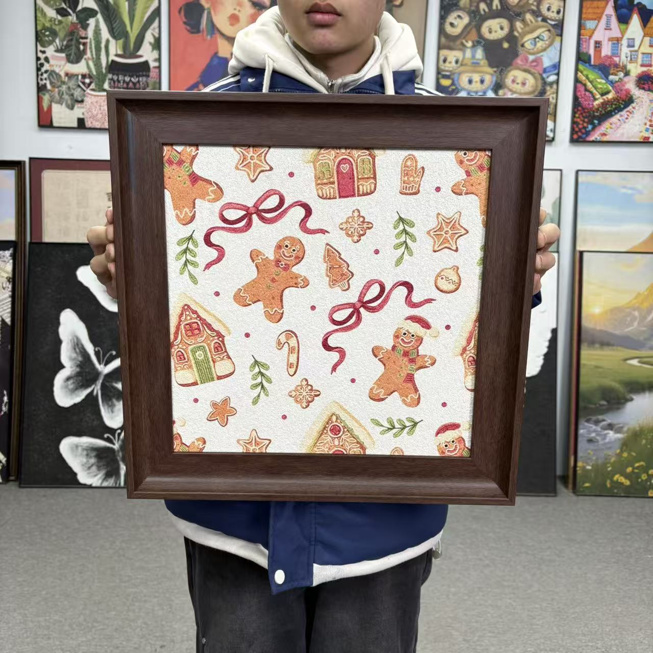 卡通动漫奶油风卧室装饰画4040