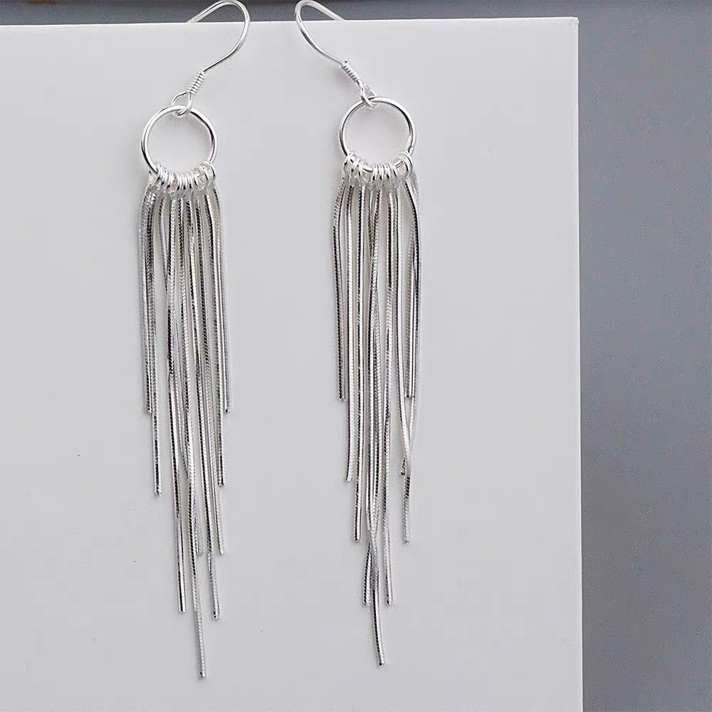 足银耳饰 日韩耳饰耳吊素款耳坠原创设计简约饰品气质耳线女