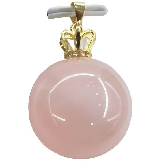 （库存处理）--高定珠宝粉水晶转运珠镶嵌吊坠设计款Y2285