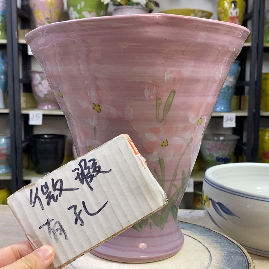 景德镇手工手绘陶瓷花盆