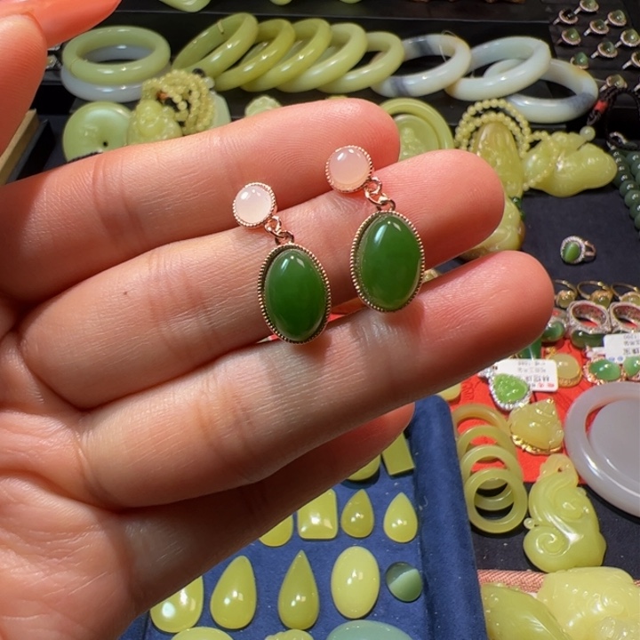 和田玉颈饰银S925镶嵌